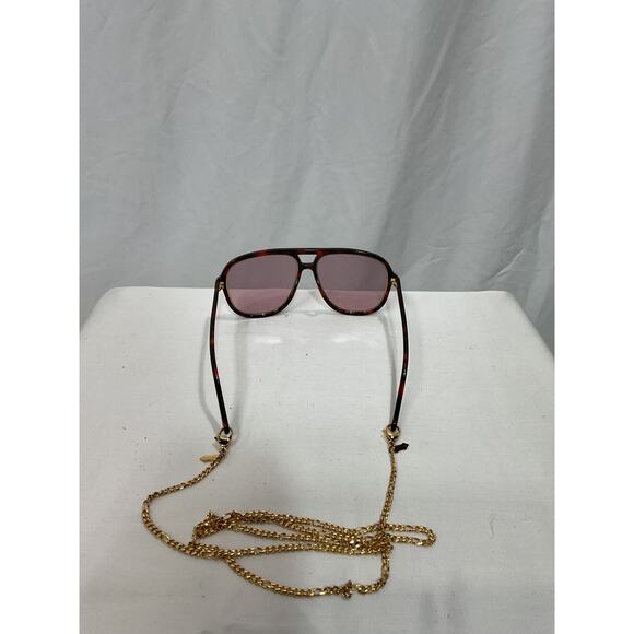 Gucci 'Aviator' Brown Gold Chain Sunglasses Size OS - Picture 4 of 5